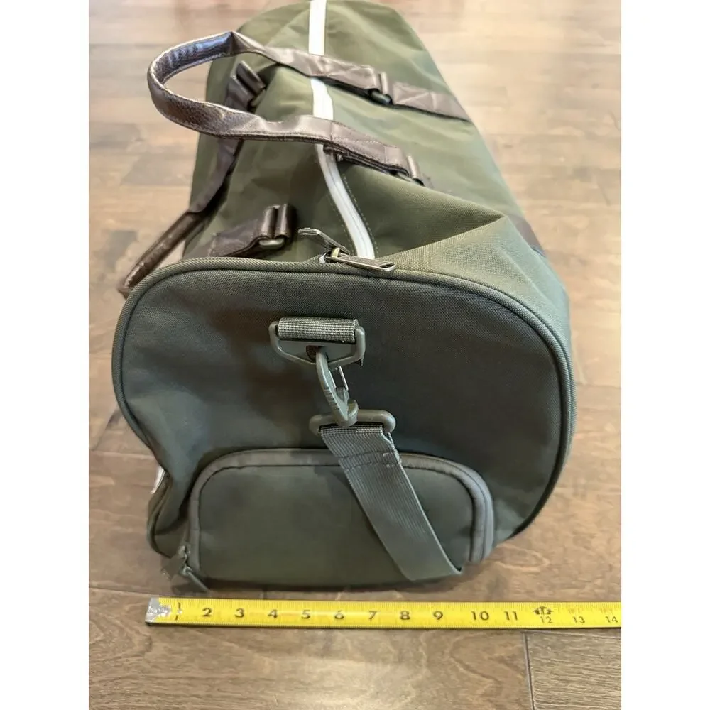 Herschel Supply Co. Ravine Duffel Bag Green Faux Leather Handle